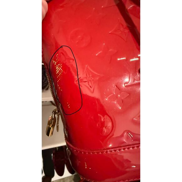 Louis Vuitton Monogram Vernis Alma PM in Patent Indian Rose Red - Picture 6 of 7